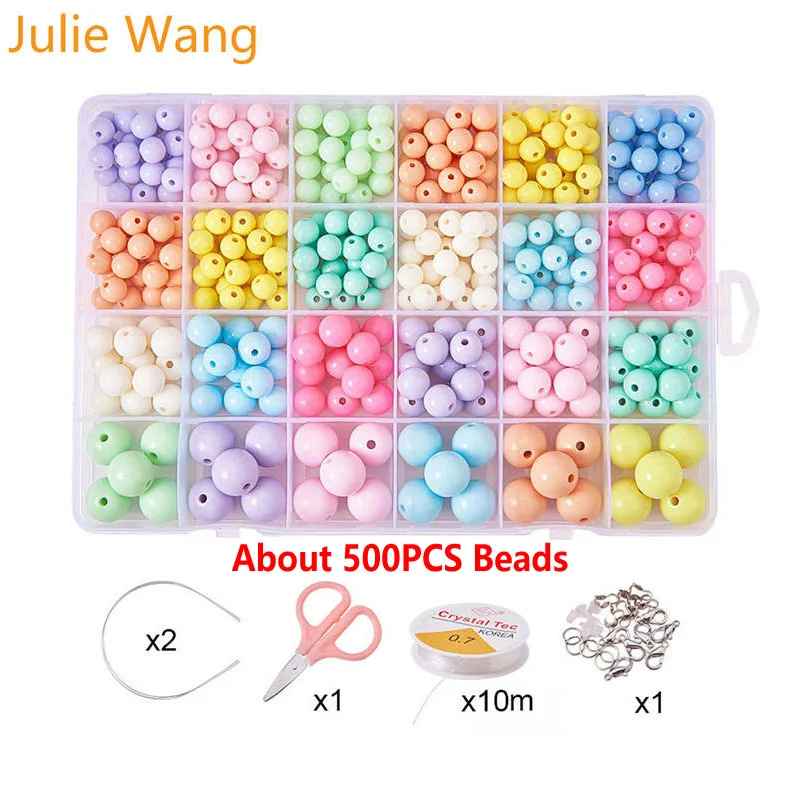 Set B Julie Wang 1 коробка Акриловые Звезда Сердце Луна Бусы Красочные аксессуары набор для детей DIY ожерелье браслет фурнитура для изготовления ювелирных изделий - Цвет: Set B