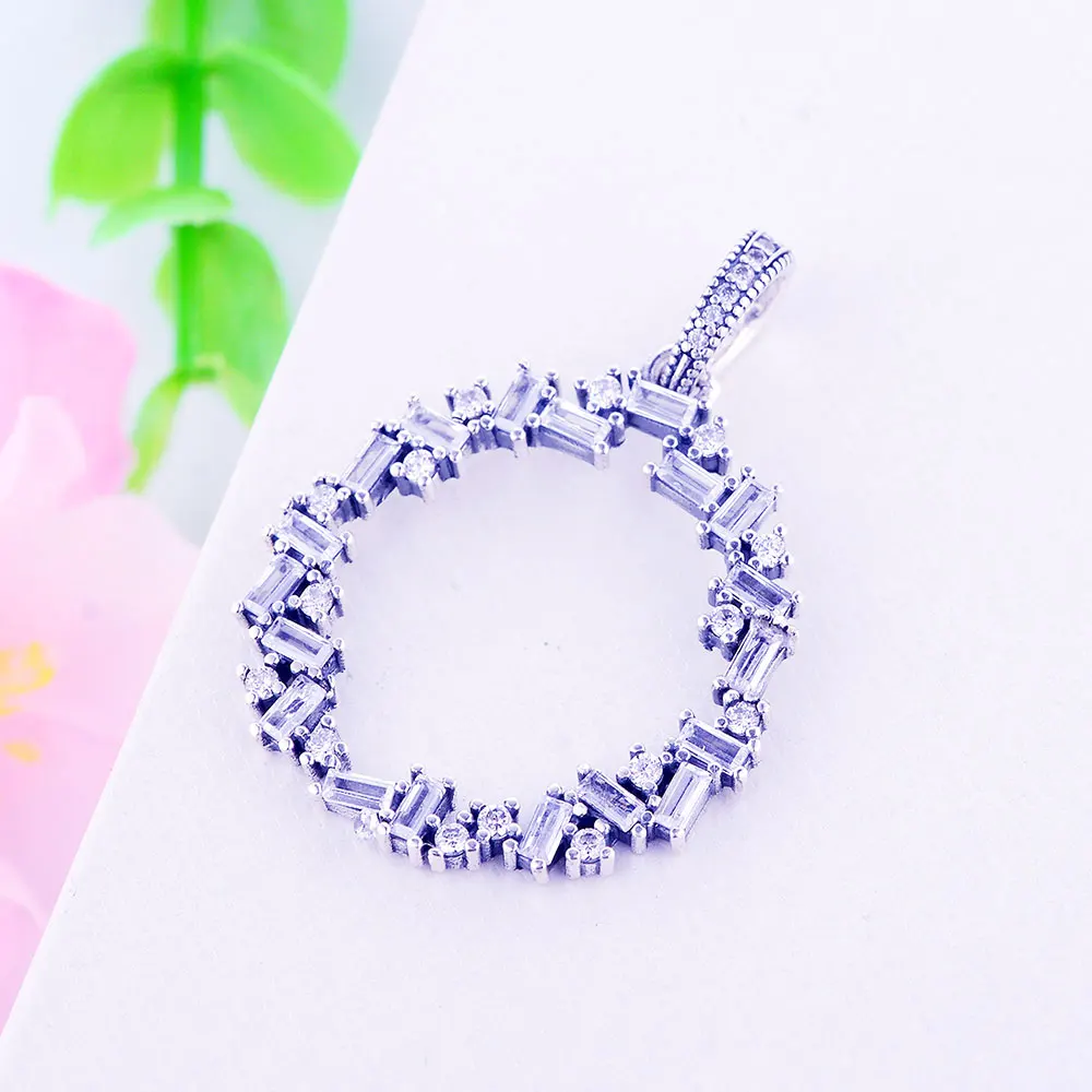 Подходит к оригинальному браслету Pandora, 925 пробы серебряный кулон, сосулька, сверкающие бусины, Очаровательная подвеска Colgante De Plata, заводская цена, подарок