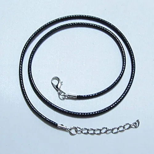 100 шт./лот 1 5 мм Черный восковой шнур ожерелье с застежкой-лобстером 45