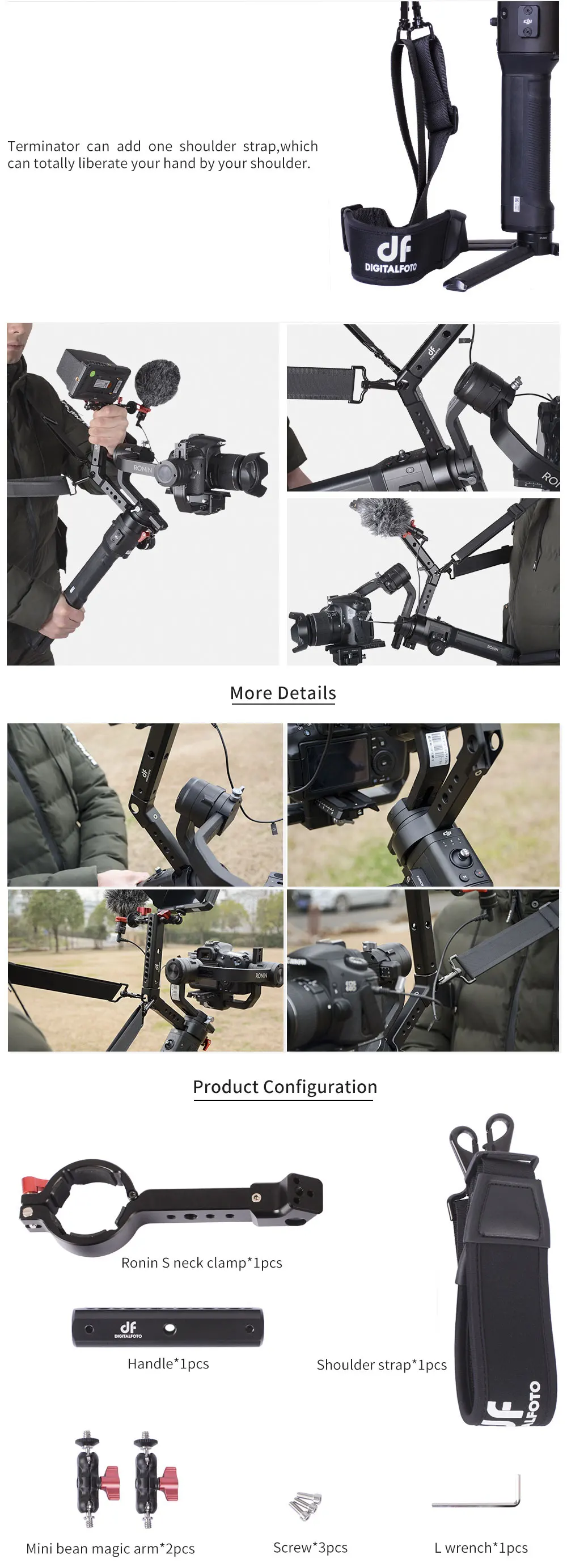 Терминатор универсальная ручка карданный аксессуары для Ronin S Crane 2 Moza Air 2 как ZHIYUN weebill дизайн крепление микрофон/монитор/светодиодный