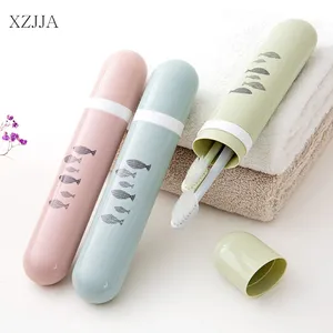 XZJJA Портативный Зубная щётка для хранения коробка с крышкой на открытом воздухе зубная щетка для путешествий защитный противоударный чехол с Ванная комната органайзер для зубной щетки контейнер