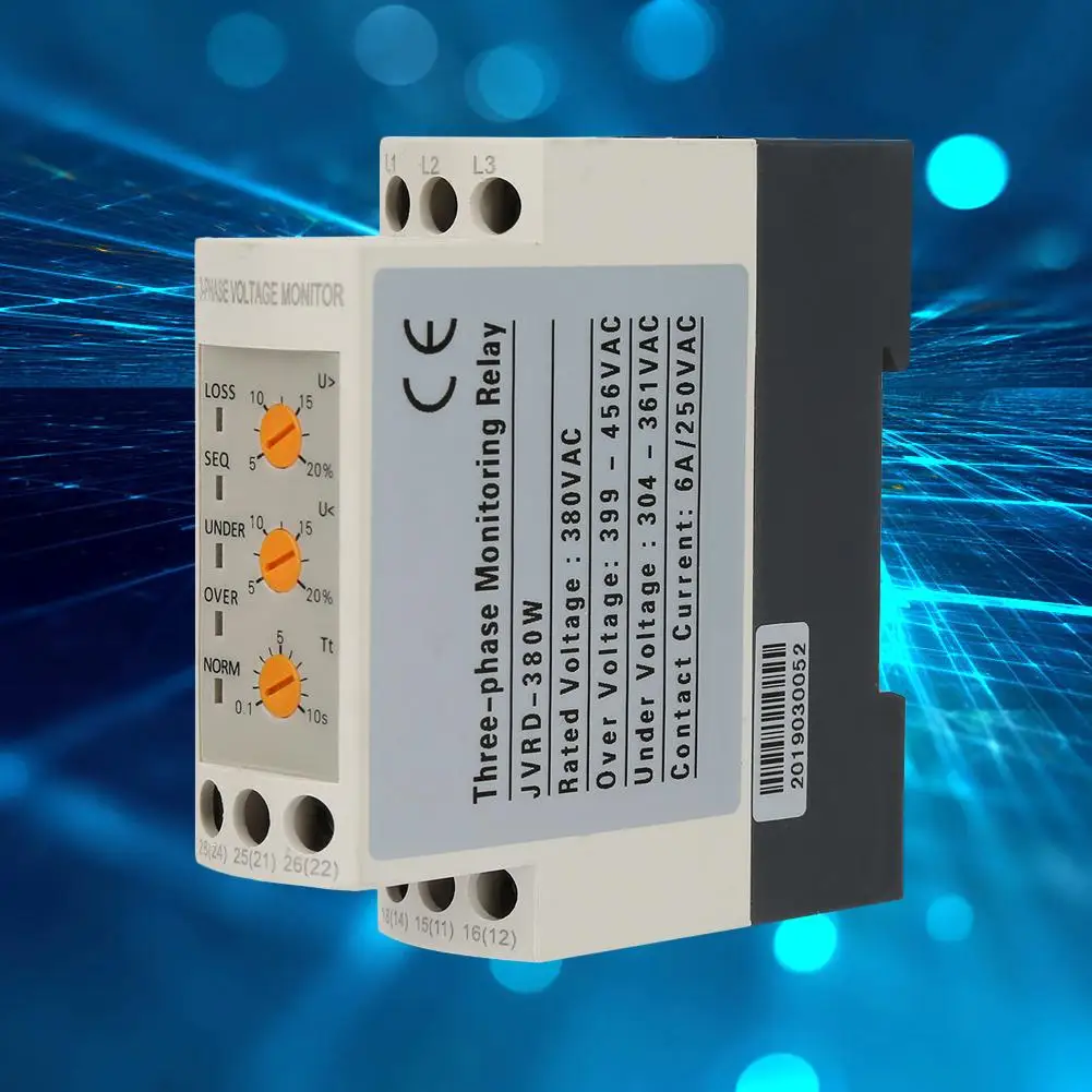 JVRD-380W защита напряжения с регулируемой цепью трехфазное реле контроля напряжения
