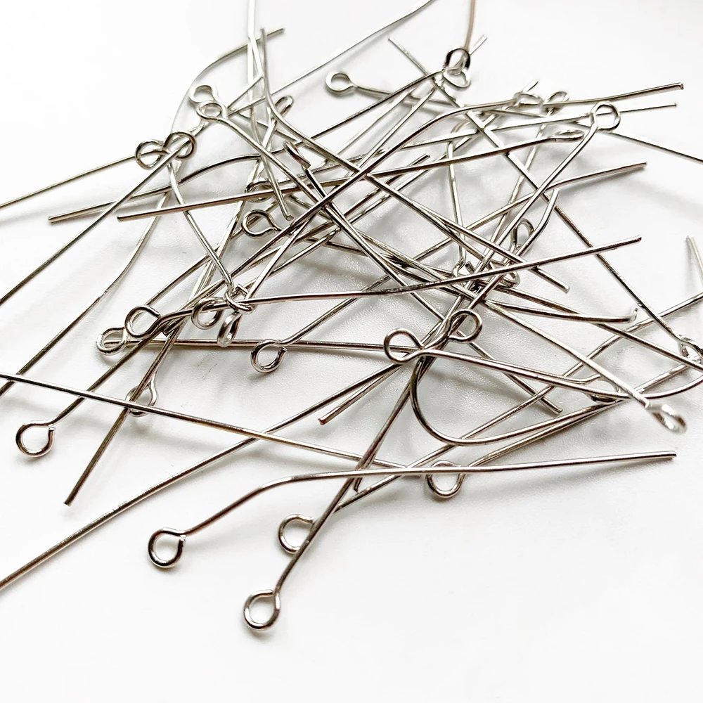 Никелевые металлические шпильки с ушком длиной 5 см 100 шт. | Украшения и аксессуары