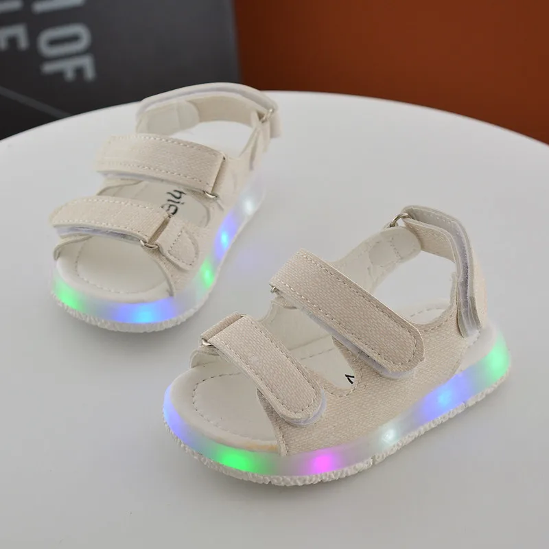 Летние детские сандалии 2019 boys'светоизлучающие для девочек Babies'shoes пляжная