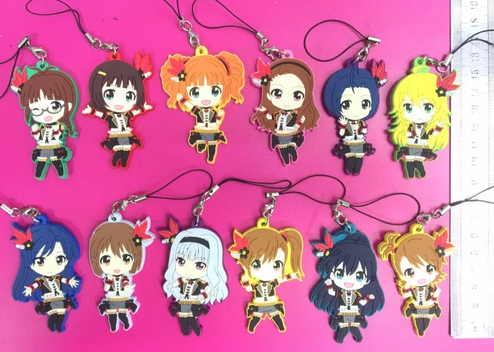 12 шт./лот idolm ster Золушка оригинальный японский аниме Рисунок резиновый