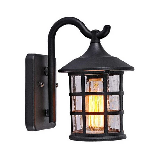 Black No Bulb Ретро E27 светодиодный Железный настенный светильник винтажный фонарь «летучая мышь» водонепроницаемый уличный настенный светильник ржавый матовый черный коридор Прихожая бра - Цвет абажура: Black No Bulb