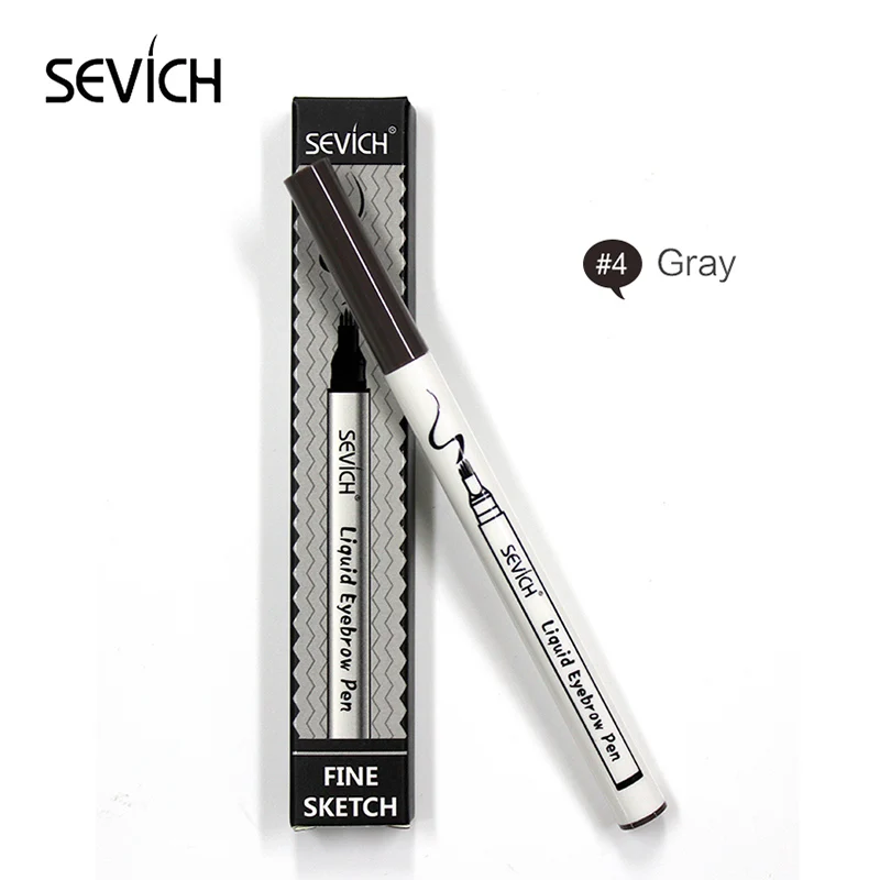 grey 4 цвета, микроблейдинг, тату-ручка для бровей, тонкий эскиз, жидкая ручка для бровей, водостойкая тату, прочный карандаш для бровей, водостойкий - Цвет: grey