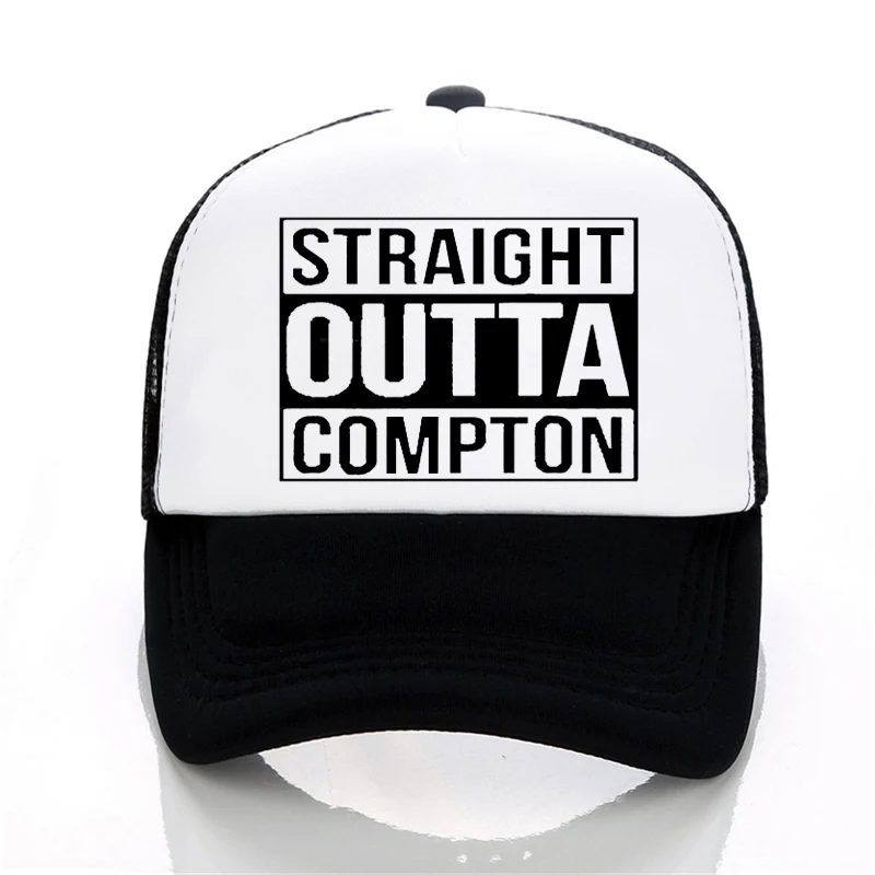 

Men and Women Letter Straight Outta Compton Baseball cap Europe and The United States Style rock hat Summer leisure Mesh cap