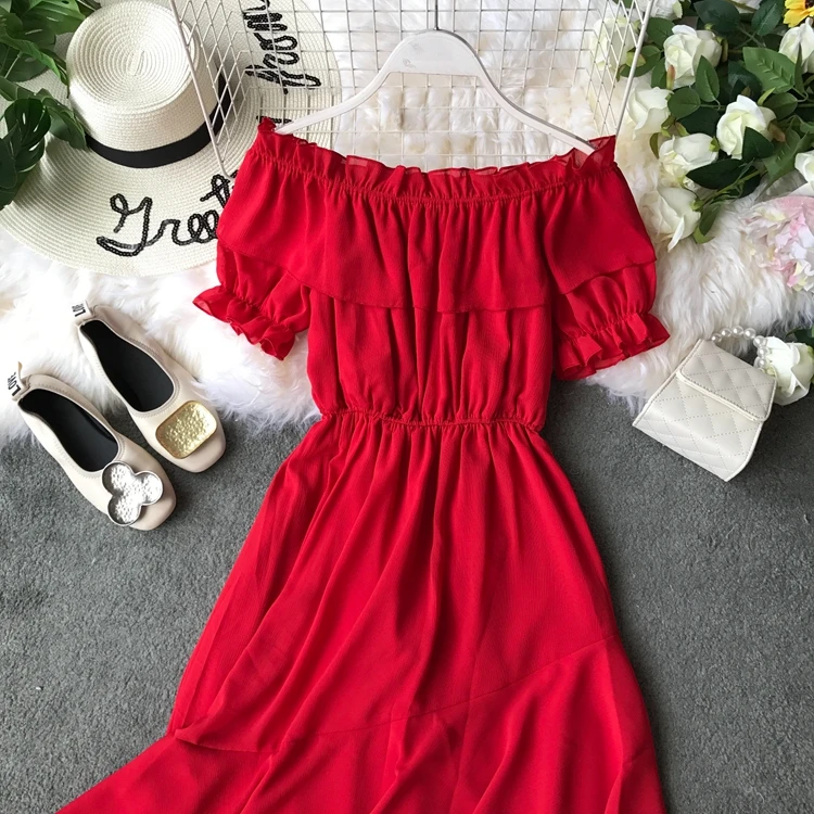 Korobov/Новое поступление платье оверсайз с высокой талией оборками вырезом