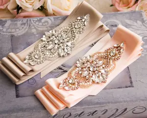 MissRDress розовое золото стразы свадебный пояс с кристаллами свадебный пояс жемчуг свадебный пояс для свадебных платьев подружки невесты JK844