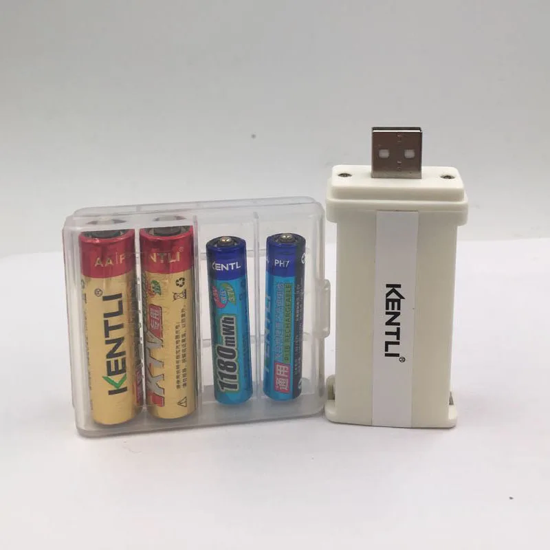 KENTLI 4 шт. 1 5 В AA AAA li polimer литиевая батарея + 2 слота smart charger прямые продажи с фабрики