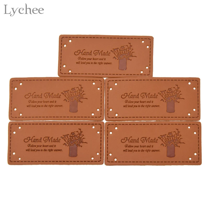 Этикетки для одежды Lychee Life из искусственной кожи 5 шт.|tags for clothes|leather taghandmade label |