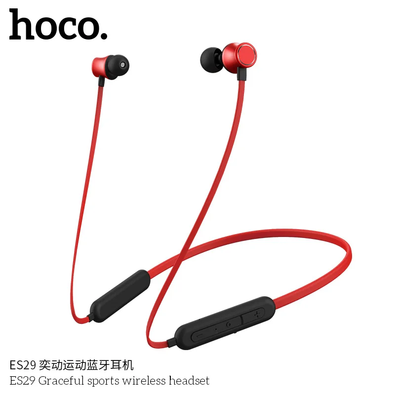 HOCO ES29 Спортивные Bluetooth Наушники Спортивные Беспроводные наушники с микрофоном стерео объемный бас для iOS наушники для андроида
