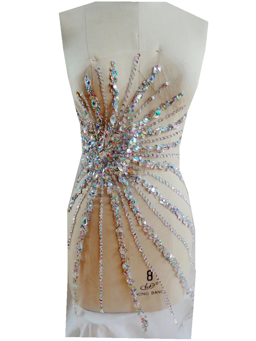 Прозрачные стразы A93 для шитья ручной работы 72 х41 см|sew on rhinestone applique|sew crystal patchessew