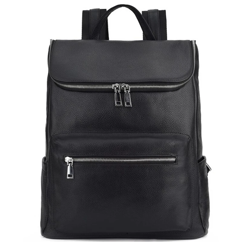 

New Men'S Practical Genuine Leather Bag Business Casual Backpack High Quality Waterproof Laptop Bag Large Capacity Travel Bags