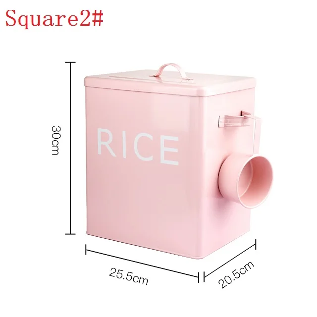 Square2 10 Jin рисовое ведро ПЭТ пищевой горшок уплотнение резервуар для хранения стальной дом влагостойкая крышка герметизация кухонная утварь многофункциональная - Цвет: Square2