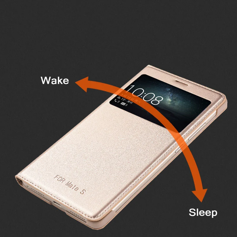 Умный чехол CAPSSICUM MATE S из искусственной кожи для HUAWEI Mate откидной Чехол с окошком