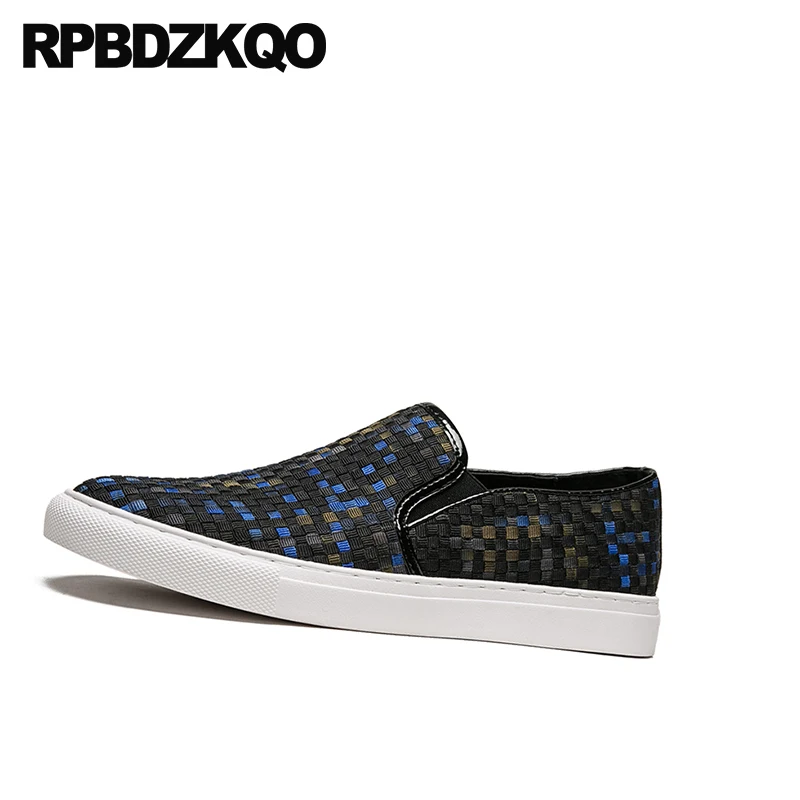 Woven Rubber Knit Designer Shoes Men Luxury 2021 Platform Fashion Braided Blue Slip On Flats Casual Summer Creepers Breathable | Обувь