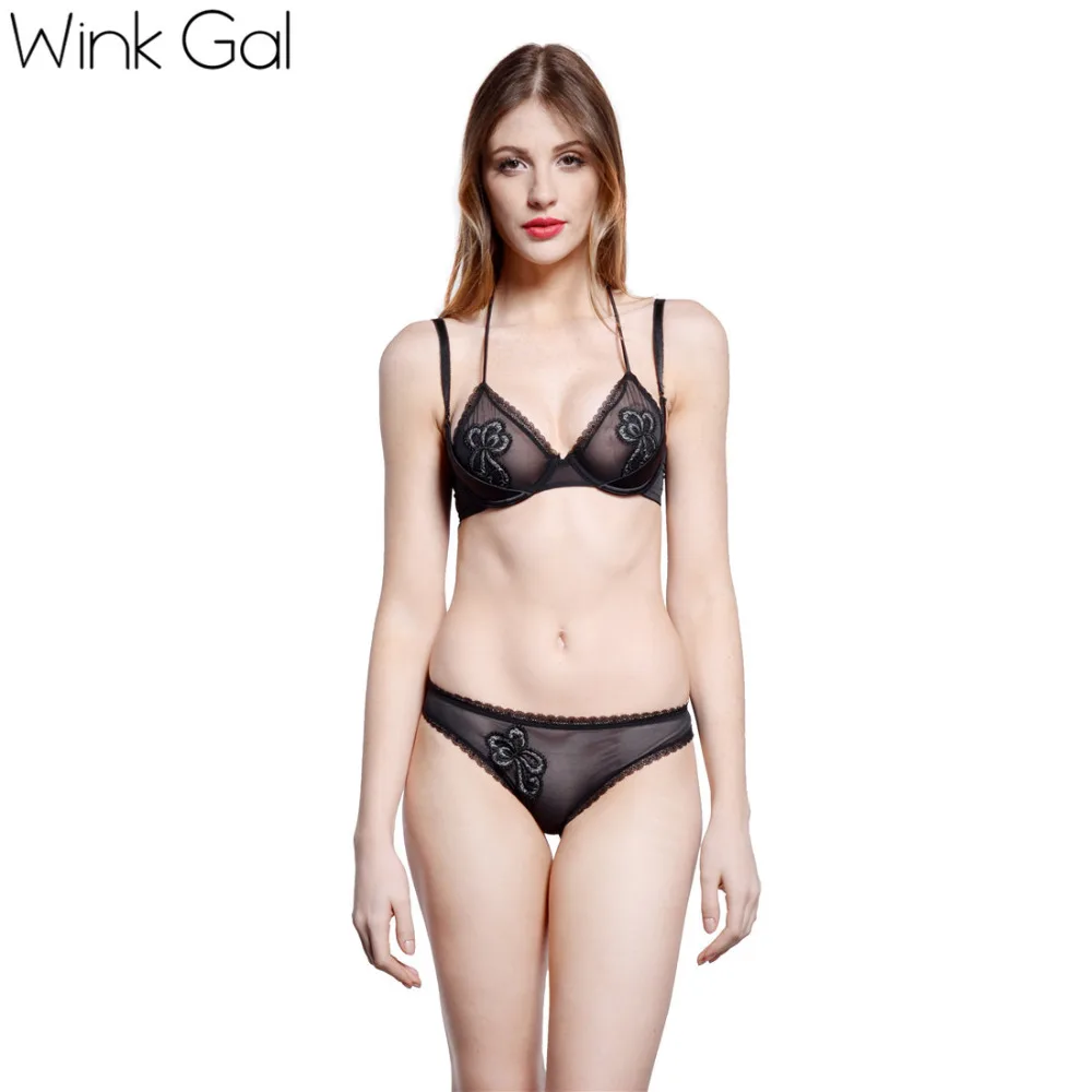 Wink Gal 2015 сексуальный прозрачный комплект нижнего белья ультратонкий женский