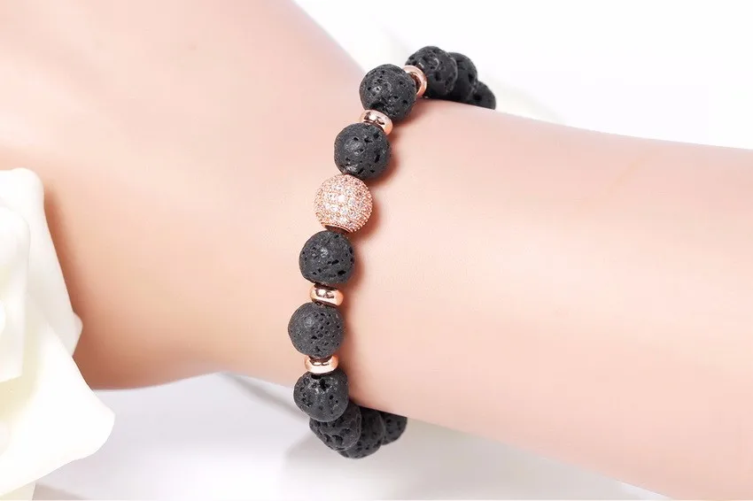 Лучшие модные DIY Высококачественные бусины из вулканического камня браслет спортивный шарик из кубического диоксида циркония плетеное Брендовое макраме женские браслеты дружбы