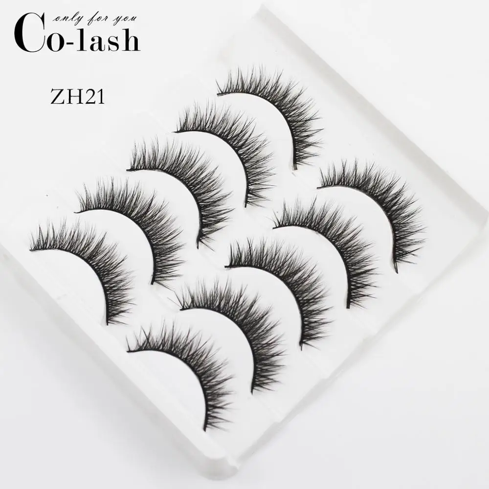 Colash ZH01 5 пар Накладные ресницы пушистые норковые ресницы ручной работы длинные натуральные 3D ресницы густой мех драматический вид