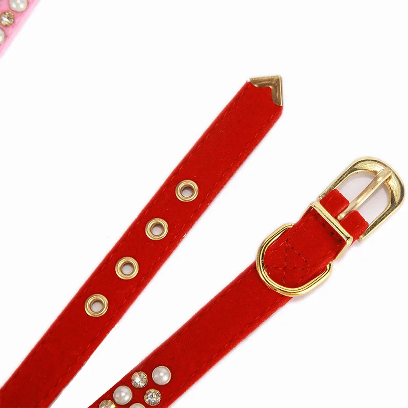 Из флока животное ошейник Высокое качество Регулируемая Собака двухрядные Gemstone