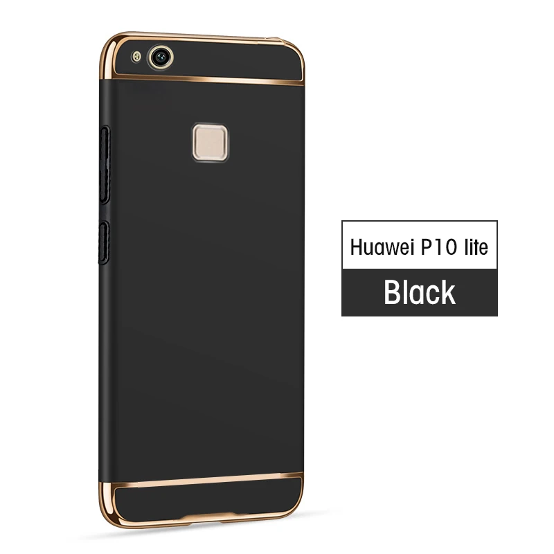 Black Роскошный защитный чехол 3 в 1 для huawei mate 10 P10 Plus P8 P9 lite V10 жесткий чехол для телефона huawei Honor 8 9 Lite 7X - Цвет: Black
