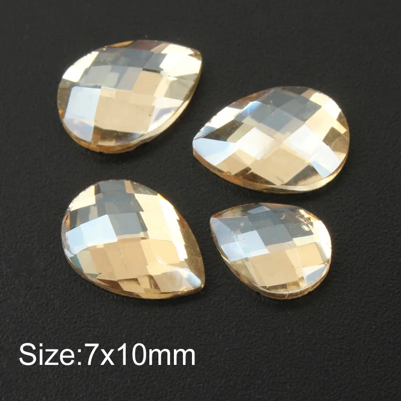 Water drop 7x10mm Новая волна, стразы в форме шампанского, 30 стилей, цветные камни с плоской задней поверхностью, 30 шт/100 шт, для 3D украшения ногтей - Цвет: Water drop 7x10mm