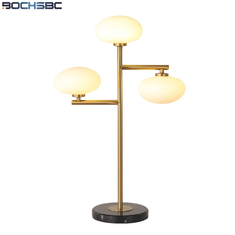 

BOCHSBC Creative Design Glass Balls Lampshade Table Lamp for Dining Room Study Bedroom Bedside Desk Light Nordic Globes Lampara