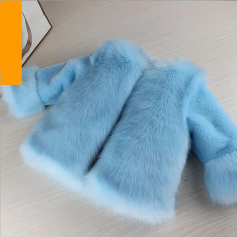 2018 Autumn And winter New Baby Children's Clothing Imitation Fox Fur Faux Coat Korean Girls Single-breasted Overcoat QV338 | Детская