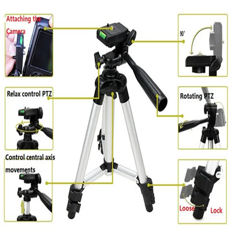 3 секции фонарик штатив Гибкий портативный выдвижной для камеры Canon Sony Nikon камера