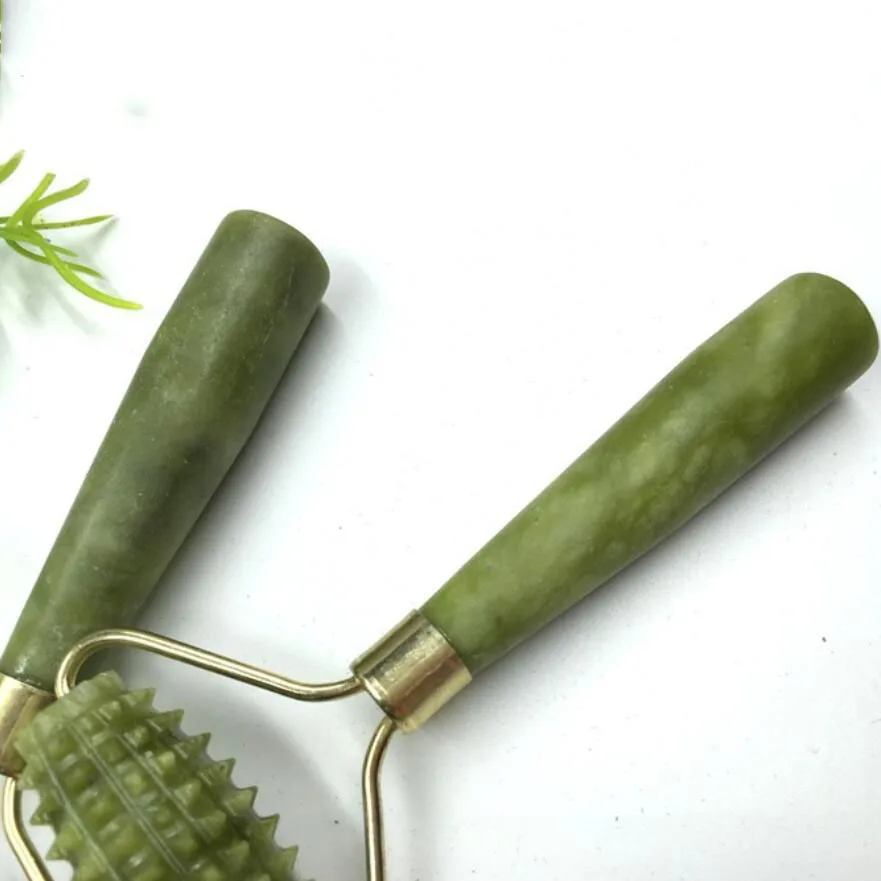 Нефритовый роликовый массажный контейнер для красоты лица натуральный xiuyu