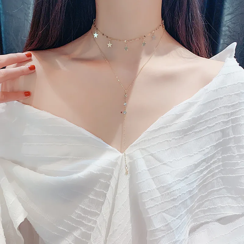 FYUAN длинные кисточки кристаллы колье ожерелья для женщин Bijoux звезда кулон цепи ожерелья массивные украшения вечерние подарки