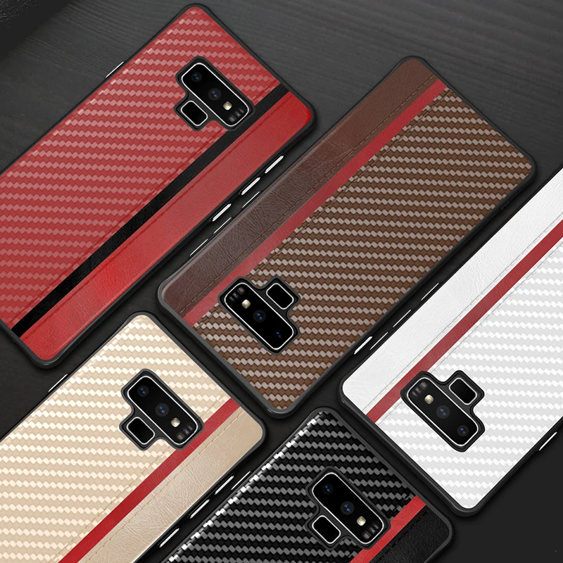 Роскошный Ультратонкий ударопрочный кожаный чехол из углеродного волокна для