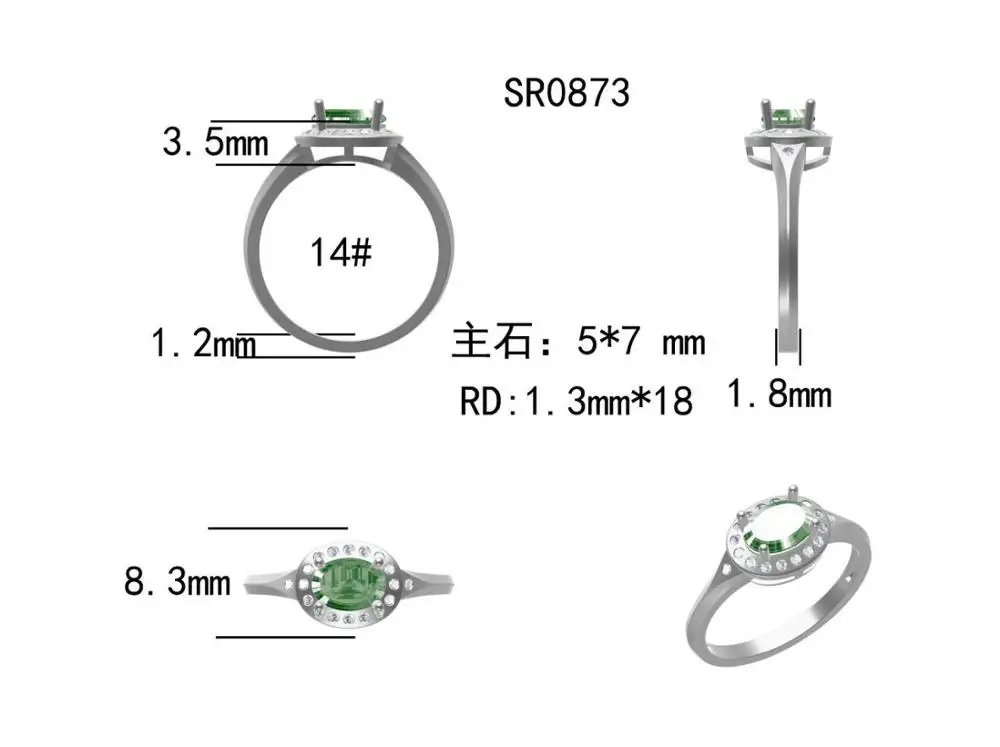 LOVERJEWELRY, женские изумрудные юбилейные кольца, Настоящее Белое золото 14 к, мигающий бриллиант для пары, свадебные ювелирные изделия, подарок для влюбленных