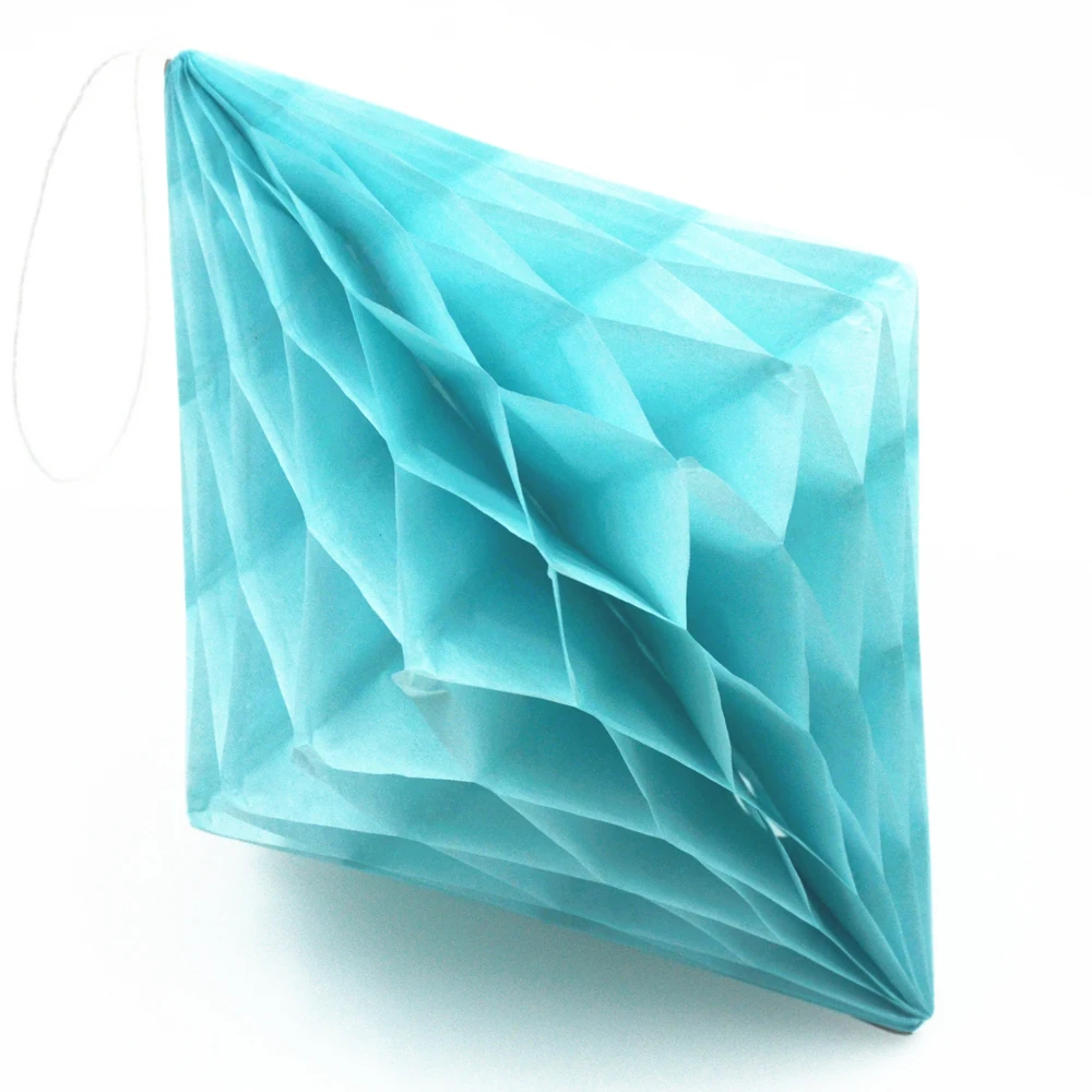 light blue Тканевая бумага алмазные соты шар lampion baby shower украшение anniversaire день рождения lanterne Свадебный бумажный фонарь - Цвет: light blue