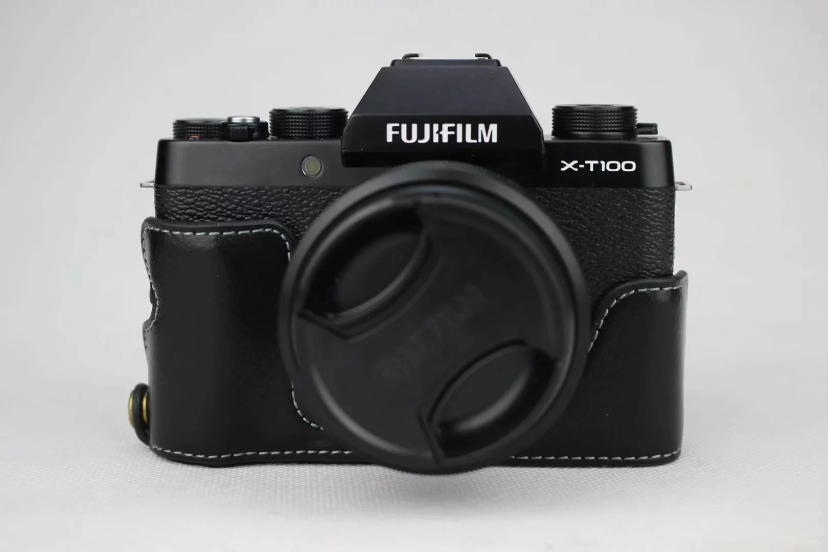 Корпус для половины камеры из натуральной кожи Fujifilm X-T100 Fuji XT100 XT-100 нижний корпус с