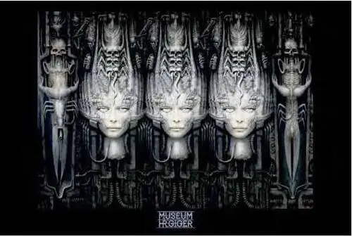 Hr Giger Alien Li Ii (3-D) Шелковый постер декоративная стена картина 24x36 дюймов | Дом и сад