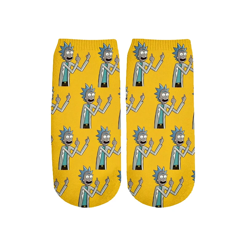 9 Новейшие Rick and Morty 3D печатных мультфильм милые короткие носки для мужчин женщин harajuku корейские носки RS-001 - Цвет: 9
