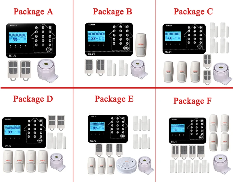 KONLEN wifi GSM PSTN домашняя сигнализация Беспроводная Проводная для умного дома Охранная защита от взлома АВТО SMS Приложение Поддержка ip-камеры
