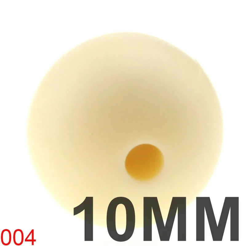 004 Beige 100 шт 10 мм круглые силиконовые прорезыватели свободные бусины для изготовления ювелирных изделий Bpa бесплатно Diy Детская соска для успокаивания цепи - Цвет: 004 Beige