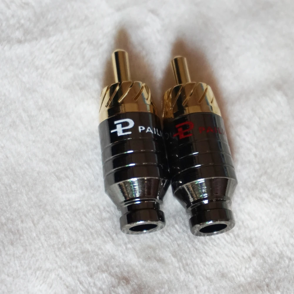 Позолоченный медный штекер Paliccs RCA переходник коннектор для кабеля диаметром 5 мм