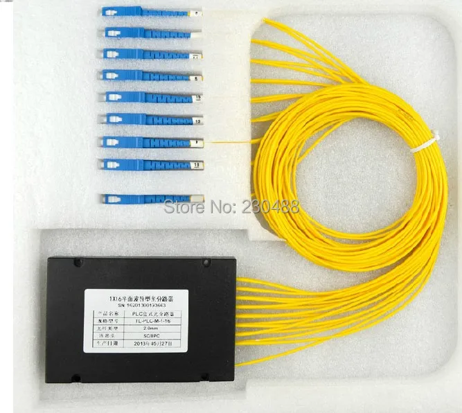 2 шт./лот волоконно-оптический ПЛК разделитель коробка 1:16 SC/UPC Одномодовый G652D 0 мм 1