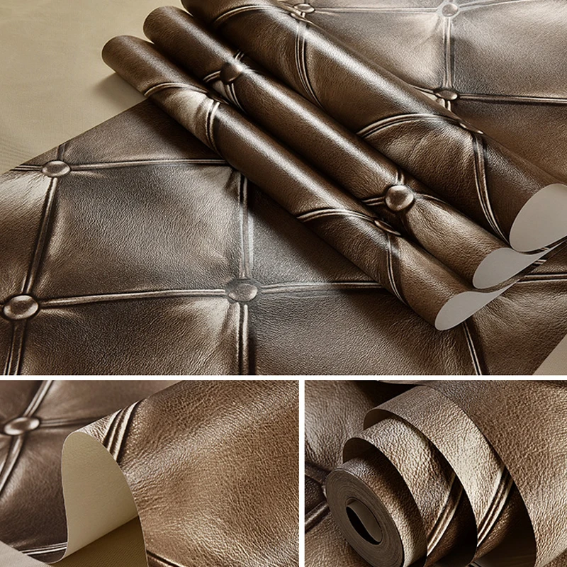 3D обои из искусственной кожи с глубоким тиснением Роскошные Настенные для