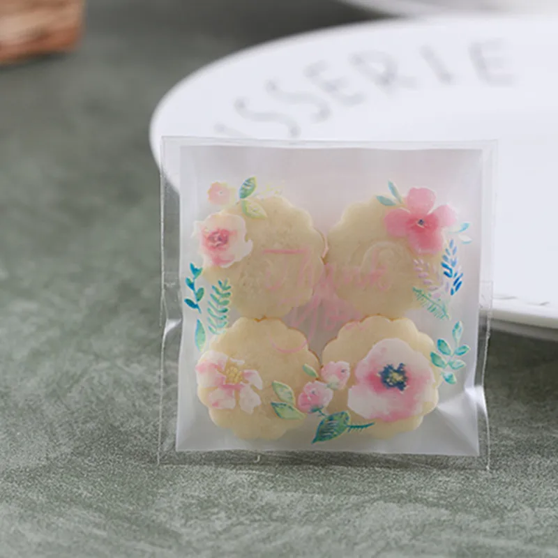 100 шт пластиковые пакеты спасибо драже мешочек для печенья конфет самоклеющийся