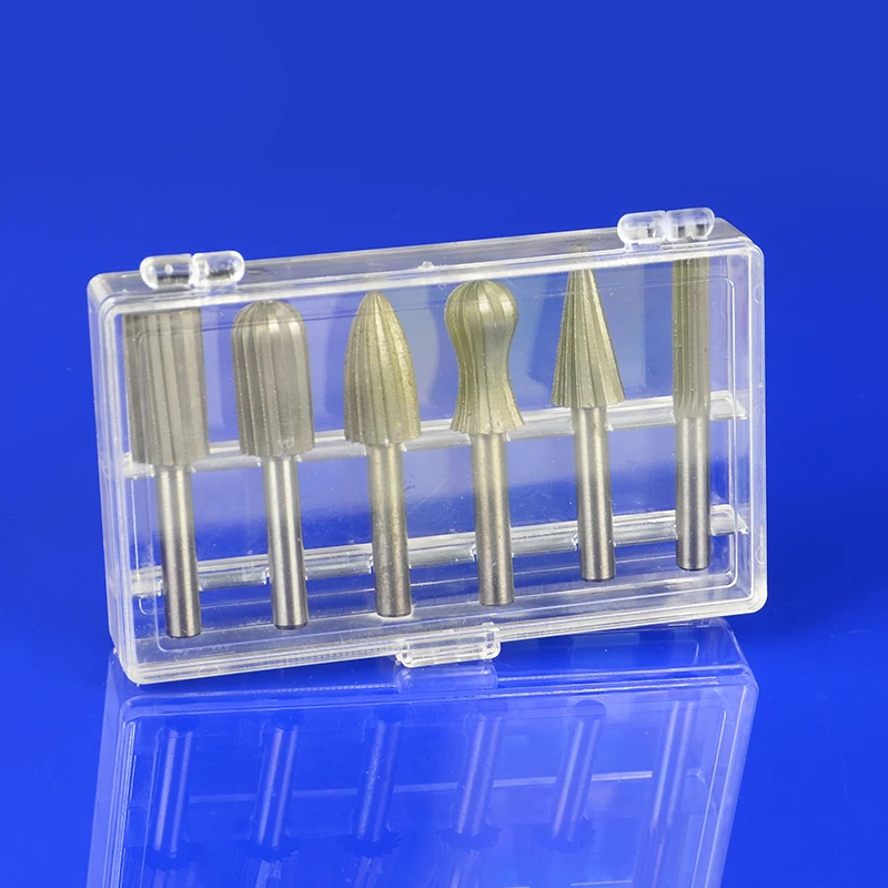 6pcs bit alloy grinding head high speed steel rotary milling cutter set drill bits |