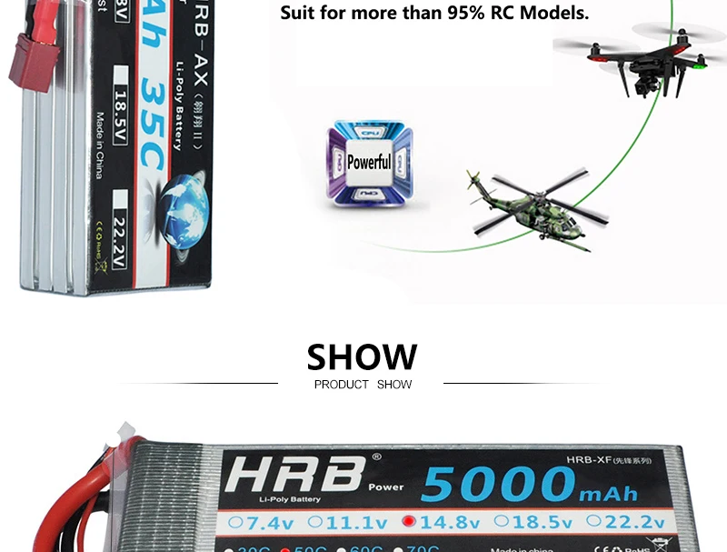 HRB 3S 4S 2S Lipo аккумулятор 11,1 V 14,8 V 7,4 V 5000mah 6000mah 3300mah 2200mah 2600mah 6S 22,2 V EC5 XT60 T Deans жесткий чехол Запчасти RC