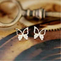 butterfly earring ms exquisite stud earrings hollow sparkling rhinestone fashion earrings for women fashion jewelry