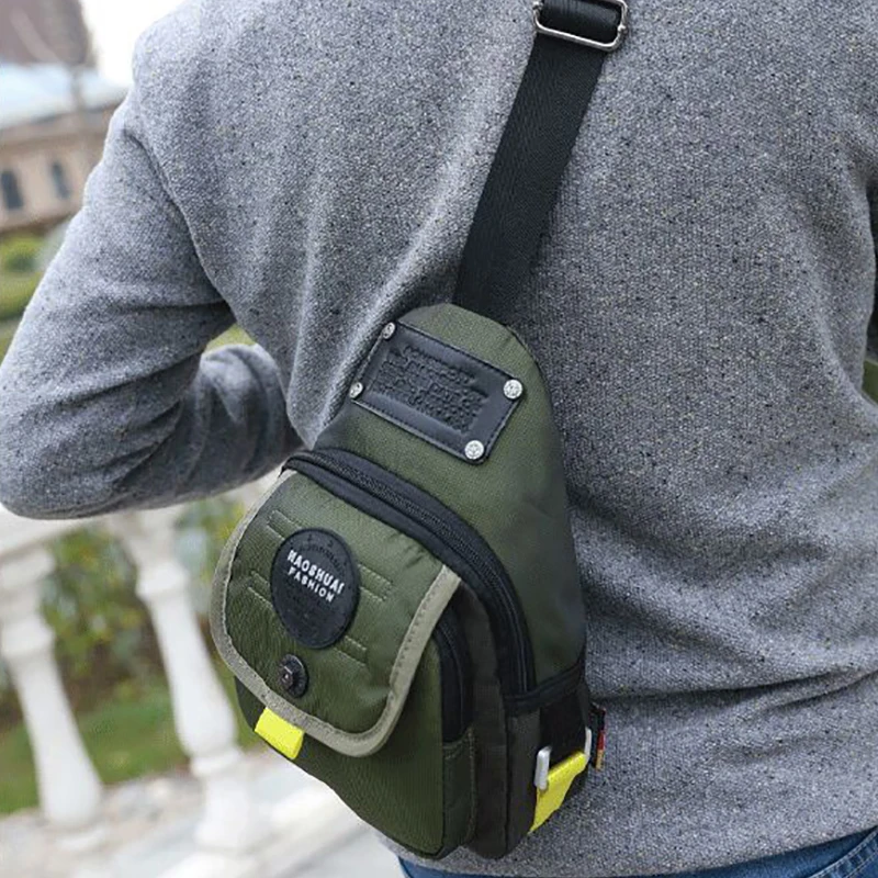Высокое качество нейлон Для мужчин груди сумки через плечо на заднюю панель