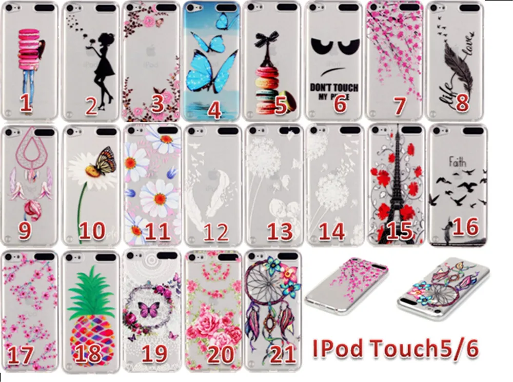 Для Apple iPod Touch 5 Coque Случай Мода Летающая Девочка Дует одуванчик Окрашенные Мягкая